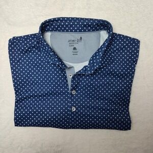 Johnnie-O Polo Shirt Mens XL Blue Daisy Lake Performance Mesh Golf Stretch Work